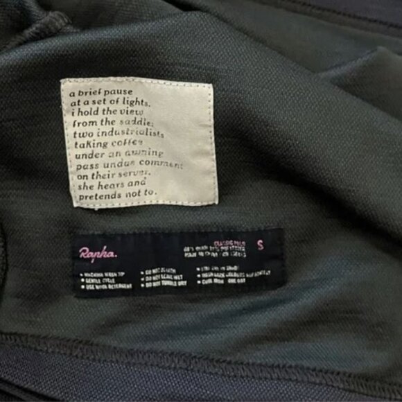 vintage Rapha Short Sleeve Classic Cycling Polo dark green black grey Small - Picture 5 of 5